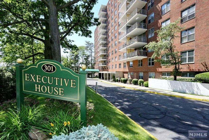 The Executive House offers luxury lifestyle in Hackensack. This is a junior 1 bedroom apartment with living room, and bedroom with a great walk-in closet currently used as an office. Beautiful wood floors throughout. All utilities are included in the maintenance, including air conditioning and heating. The convectors have been very well maintained and have new motors and thermostats. The kitchen and bathroom are updated. Executive House has a salt water pool and a private park. This apartment has an outdoor parking space #60 and a private storage unit in the basement. The machines in the 24 hour laundry are only 2 years old! Enjoy this commuter's dream into NYC by bus or train. Hackensack offers an amazing resurgence on Main St including new restaurants and shops. Very close to the Hackensack University Medical Center, and the Hackensack Performing Arts Center.