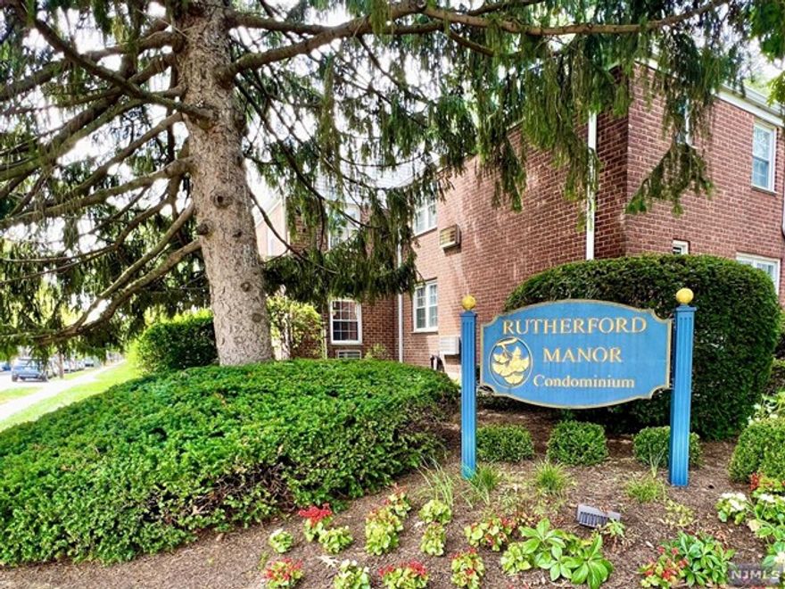 Welcome home to 100 Darwin Avenue! This delightful two-bedroom Rutherford Manor corner unit features a fully renovated bathroom, a modern open-concept kitchen and living space, and beautiful hardwood floors throughout. Enjoy the convenience of first-floor living sun-drenched with natural light. The location is fantastic, with a bus stop across the street providing direct access to New York City and Rutherford Train Station/Downtown. You will find all K-12 public schools within a two mile radius, and Memorial Park just two blocks away. Quick connections to major highways make commuting a breeze. Additionally, you will have the luxury of a private parking space, on-site laundry, and extra storage. Heat, water, and hot water are included in the maintenance fee. Don't miss out on this opportunity, come and see it for yourself!