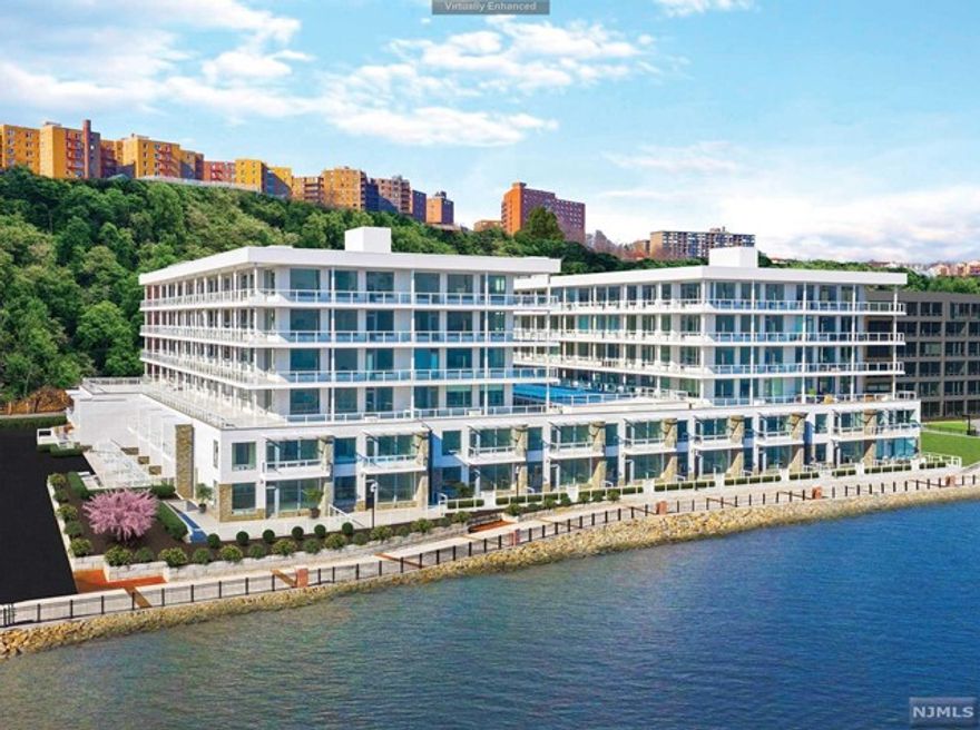 The Glass House features an exclusive Townhome Collection at Edgewater Harbor. Only fifteen of these two-story homes constructed, the utmost attention was given to every element of design, creating homes that are timeless epitomes of elegance. Upon entry, you are greeted with breathtaking views of the Hudson River and the NYC skyline, perfectly framed by oversized windows. An abundance of natural light brightens the spacious living area and gourmet kitchen, which opens onto a private terrace. Each of the residences has spacious balconies, large oversized Marvin windows, 10ft ceilings, gourmet kitchens, including Subzero, Wolf & Bosch stainless steel appliances, Caesar stone countertops, and premium Kohler fixtures, a spa-like bathroom with soaking tub. NEST Smart Home Thermostat System and Comelit Intercom System. Amenities include a Manhattan-facing outdoor swimming pool, deck and courtyard, rooftop deck, fitness center, media room and children's playroom