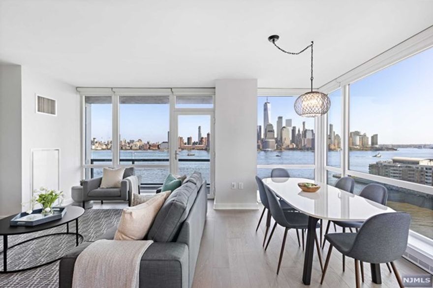 Crystal Point is the premier luxury waterfront building in the heart of downtown Jersey City. This 2 bed, 2.5 bath unit with an east-facing balcony is positioned in the southeast corner of the building and features floor-to-ceiling windows that provide abundant sunlight in your living space and unimpeded views of the Hudson River and Manhattan. Masterfully renovated, this condo features brand new hardwood floors throughout, fresh paint, new modern light fixtures, an open kitchen with gas cooking, and marble adorned bathrooms. Amenities include private laundry inside the unit, valet garage parking, exercise center, pool, sauna, party room, theatre as well as childrens' playroom. The building sits along the Hudson River Walkway, just a short walk from the Path train, ferry, and extensive dining and shopping options. Taxes are based on the PILOT abatement program.