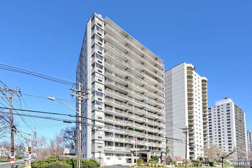 Blair House is a tranquil high-rise. You will be welcomed by attentive round-the-clock staff upon arrival. Enjoy picturesque sunsets and mountains from the balcony. In warmer seasons, relax poolside. Enjoy the modern eat in kitchen, extra large living room and king sized bedroom with 2 great sized closets. Includes one indoor garage parking space. Laundry on each floor. Conveniently located near HUMC Hospital and transportation to NY. EXPRESS bus one block away; close to NYC train. Near malls, shopping & Highways.