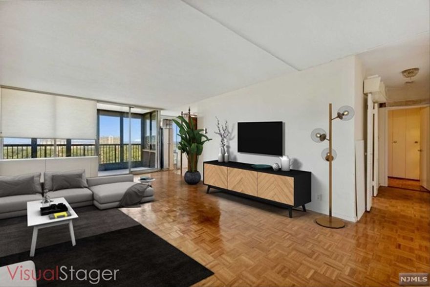 *HALLEY NATKIN & COLDWELL BANKER REALTY* PRESENT 6 Horizon Road #1708. WOW HUGE 1 Bedroom/1 Bath (approx 1317sqft) Co-op at Fort Lee's Horizon House...THIS UNIT IS READY FOR YOUR OWN DESIGN and TASTE to make it your own. Floorplan can be modified to create 2nd Bedroom. ALL TAXES, UTILITIES, CBL/INT, & INDOOR PARKING INCLUDED IN MONTHLY FEES! TONS of Storage, Sunset Views, and PREMIER INDOOR PARKING SPOT TRANSFERS! Convenient location w/transportation to city located just outside of complex. Luxury amenities: 24 hr. Doorman, security, community room, gym, 2 pools, 2 tennis courts, play areas, and convenience store. Maint. Total $1949.65 (Maint$1588.92, Indoor Park $96, ASSES $215.83, CBL/INT$48.90) maint. Fees approx 40% tax deductible! Board approval required 4:1 ITD ratio. Min. Gross income for cash buyer w/no debt $94k. BEING SOLD STRICTLY AS-IS!