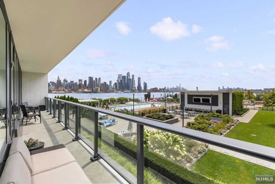 THE CHEN AGENCY (201-346-8888) - THE AVENUE COLLECTION - Building 1200 - Residence 409. This home is located in one of the most desirable southeast positions in the building boasting gorgeous views of Manhattan and the Hudson River from its 1773-SF plus a tremendous glass-walled balcony. The spacious living area is anchored by an exquisite peninsula kitchen with a waterfall porcelain counter. Monogram appliances, fixtures by Kohler, exquisite porcelain tile details and layers of lighting grace the kitchen and bathrooms. Stunning wood floors, custom lighting, automated blinds and deeded parking complete this rare offering in Port Imperial's finest building just 2 blocks from the ferry terminal. Come experience the boutique lifestyle of the Avenue Collection that includes 24-hour concierge service, health club, movie theatre, kid's playroom, penthouse level Skyline Lounge and the ultimate 3rd level resort style pool deck. Contact NELSON CHEN at 201-886-8000 or Nelson@ChenAgency.com