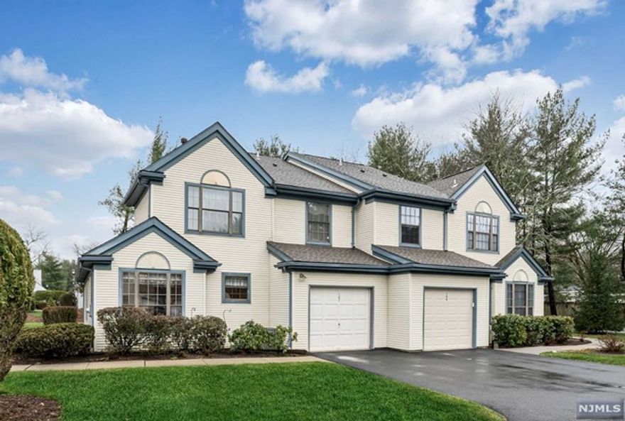 This bright end unit offers easy townhouse living with the privacy and amenities found in a single-family home. The two-story entry opens to an expansive living room & family room that showcases a gorgeous dual sided, floor to ceiling, gas fireplace. The open concept is perfect for entertaining with spacious rooms, full size DR, & large eat-in kitchen. Enjoy outdoor space on the sunny patio and lawn area with easy access from family room. Other amenities include vaulted ceilings, convenient first floor laundry, wet bar, large master suite with walk-in closet and second double closet, master bath w/ separate tub and shower, spacious BRs, basement, attached one car gar, plenty of guest parking, & low taxes. HVAC (2013). This desirable community is centrally located in the sought-after Fardale area of Mahwah. Close to restaurants, shopping, Ramapo Res., Campgaw & town pool. The perfect place to call home. HOA has no pet policy.