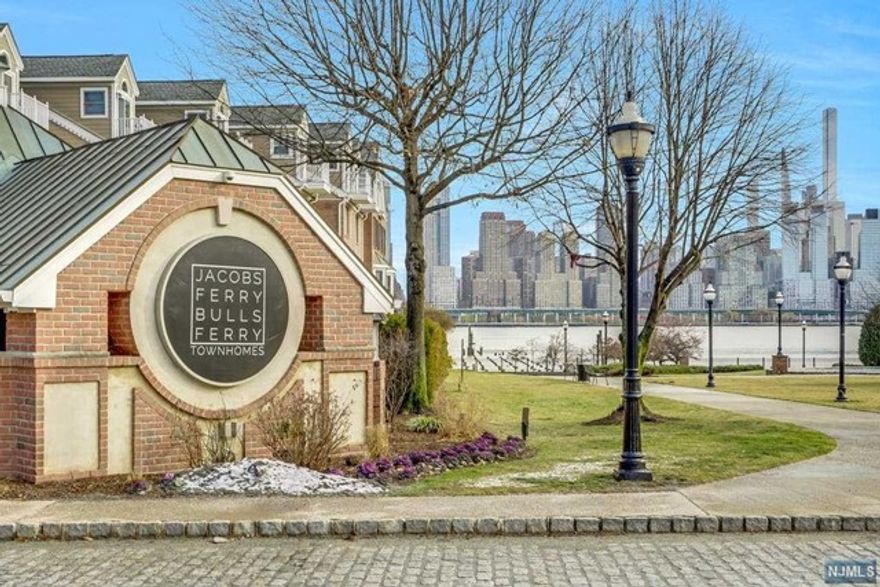 Gorgeous Sought after Delaware unit in the Jacobs and Bulls Ferry community.This Freshly Painted Townhouse has a Massive 1872 sq ft floor plan and the only layout that has 3 Bedrooms and 2.5 Baths. Updated Kitchen with Calacatta Quartz Countertops, New Stainless Steel appliances/Back Splash High end tile flooring in the Kitchen & Mahogany wood Floors.The Townhome has Recessed lighting & Abundant sunlight from the North & South ensuring rooms have ample natural light. Large Master Suite boasts of a walk-in California Closet system,a bay window with Direct NYC and Waterfront Views.Master Bath comes with a Double Quarts Vanity, soaking tub & a rain shower cubicle. The townhome comes with Parking for 2 cars. This Gated community has amenities including 2 pools a tot-lot, free shuttle service to NY Waterway Ferry, and access to Retail Promenade. Minutes to Manhattan by Ferry,Nj Transit bus system or Path train connect via the Light-Rail system.Dont miss this Fabulous Unit