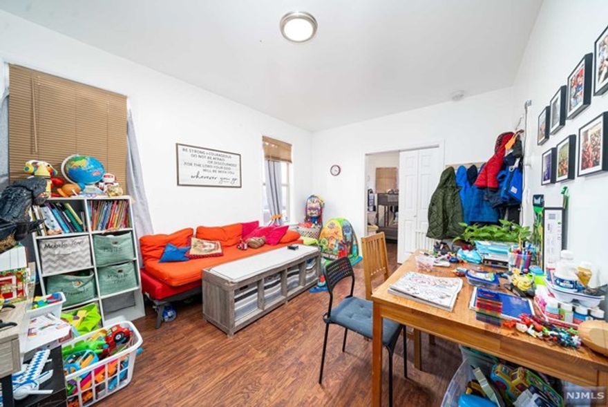 Spacious 2 bedroom, 1 bath first floor unit in convenient Kearny location for lease! Unit consists of living room, large eat in kitchen, full bath, and 2 bedrooms. Shared backyard. Coin laundry in basement. Street parking. Water included in the rent. Landlord will consider a small pet. Walkable to Kearny Ave and bus stops.