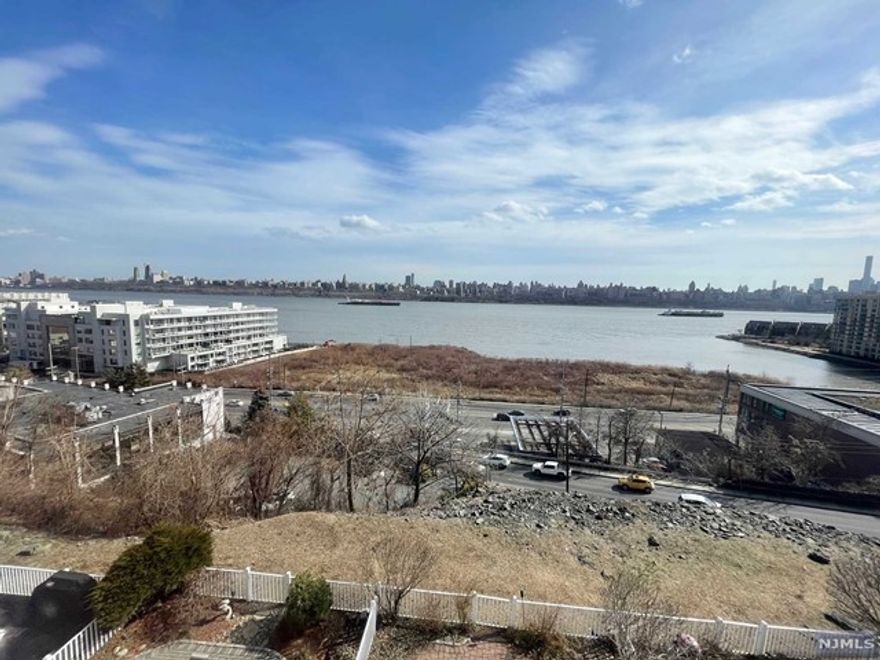 Beautiful 3rd floor apartment in the Bergen Ridge community, nestled between the Palisades and the Hudson river with stunning views of the NYC skyline. Very conveniently located steps away from transportation(NJ Transit, Shuttles to NYC/Ferry/Light Rail), Hudson County Park and Edgewater(Shopping, Dining, Entertainment, Boardwalk, etc.). Newer Bathroom, kitchen, and hardwood floors. Stainless steel appliances and front-loading Washer/Dryer in the unit. Assigned 1-car parking space included. Central AC & efficient central gas heating. Utilities cost appx $150 a month. Appx 1100 square feet. Outdoor community pool with the same great view. One-time non-refundable fee of $500 required for pets. Credit check, 1Month realtor brokerage commission, 1.5Month security deposit required from Tenant. Available now.