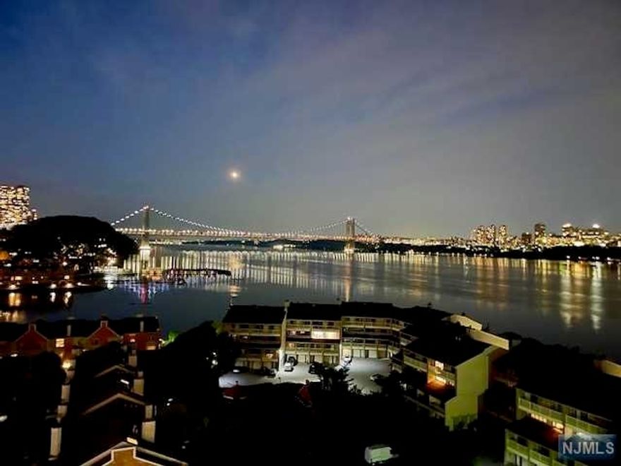 Rent includes ALL utilities, cable/internet package & one parking space. Presenting this stunning 2-bedroom, 2 full bath sky suite condo rental situated in a 24hr doorman hi-rise with sweeping, panoramic views of George Washington Bridge, NY skyline & Hudson River from every room. NYC bus at entrance to building and just minutes from the Edgewater ferry, shopping centers, fine dining, Sojo Spa, major highways and so much more. This expansive living space boasts a sun filled living room w/ entry to a massive wrap around terrace, beautifully updated kitchen and baths, primary bedroom suite with full bath & floor to ceiling closets, hardwood flooring & six spacious closets. The building amenities include outdoor pool, tennis court, play area, lounge area, laundry room & fitness room. Covered Park space available at $150.00 a month. Tenants fee include 1st month rent, 1.5 month security deposit, $750 refundable fee, $500 non-refundable move in fee & renter's insurance.