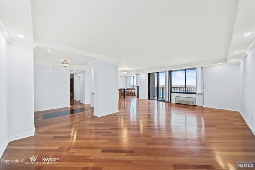 AMAZING VIEWS!! Welcome to residence 2005 offering SPECTACULAR NYC & RIVER VIEWS from every rm! This updated 2 bdr/ 2 bath condo offers 1,533 sq.ft of open-concept comfort living. Including a fully-equipped kitchen; featuring contemporary cabinetry, S&S appliances, granite countertops; a walk-in pantry, and a sun-drenched breakfast & dining area with unobstructed River Views. The grand suite offers a large WIC & grand bath. The unit also features an additional oversized 2nd bdrm with spectacular Hudson River views, & a full bath. Recessed lighting & freshly painted. rm on each floor. Enjoy luxury & convenience from this full amenity community offering: tennis courts, basketball ct. outdoor pool, 24hr concierge, Skyroom, & children's playground. Easy access to NYC via bus and NYC Waterways Ferry. Parking is available at an additional cost. Fees due at signing of lease: 1-month broker's fee, 1st-month rent 1.5-month security dep.