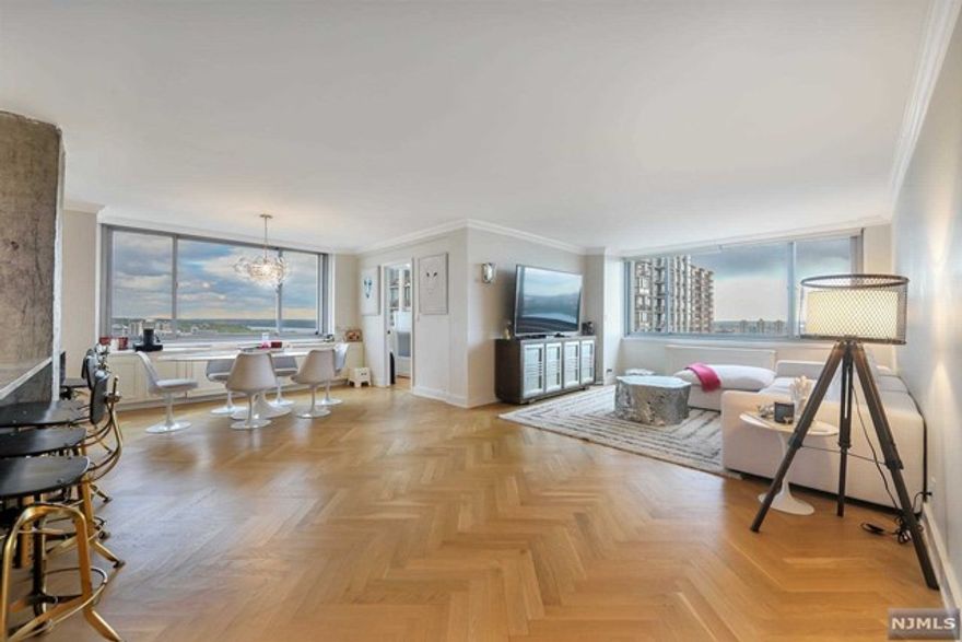Welcome to this beautifully renovated corner unit with breathtaking Hudson River and NYC views. Recently redone 2 bedroom (converted to 3) sun-filled apartment features a new custom kitchen with a huge quartzite island. Newer top of the line appliances include stainless steel Thermador gas range, GE Monogram refrigerator and a Thermador dishwasher. Terrace enclosure creates a bonus room that may be a home office or bedroom with custom cabinetry. Herringbone white oak wood flooring throughout the apartment. Ensuite primary bath has a Viola marble walk in shower. Second bedroom is generous sized, and second full bath features a bath/shower. Century Tower is a luxury building with amenities that include 24 hr doorman, concierge, heated outdoor pool, fitness center, community room, kids playroom, BBQ grills and more. Great schools, Houses of Worship, shopping, restaurants and easy transportation to NYC. Parking $90. Subject to Board approval.