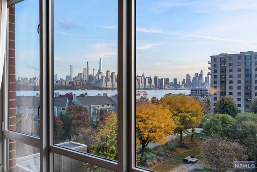 THE CHEN AGENCY presents WATERMARK ON HUDSON CONDOMINIUM - Spacious light-filled, South-facing 1BR/1BA with NYC views. Stunning open plan kitchen with sleek stainless steel appliances including a gas range. Fabulous bathroom finished in marble with a large soaking tub & separate glass shower. Enjoy south sun all day through the floor-to-ceiling windows. Personal washer & dryer, central heat & air. Full service building with the most comprehensive amenities including 24HR concierge, indoor & outdoor pools, resident gym & shuttle to the NY Waterways Ferry. Due at lease signing: 1st month rent, 1.5-month security deposit, 1 month broker fee, $600 move-in fee as well as $100 lease review fee to the building. Landlord pays $1000 refundable moving day damage deposit and 1-month escrow deposit to the building. No smoking inside apt. Photo taken before the current tenant moved in. Installed Hardwood Floor in Bedroom and New Washer & Dryer after photoshoot.