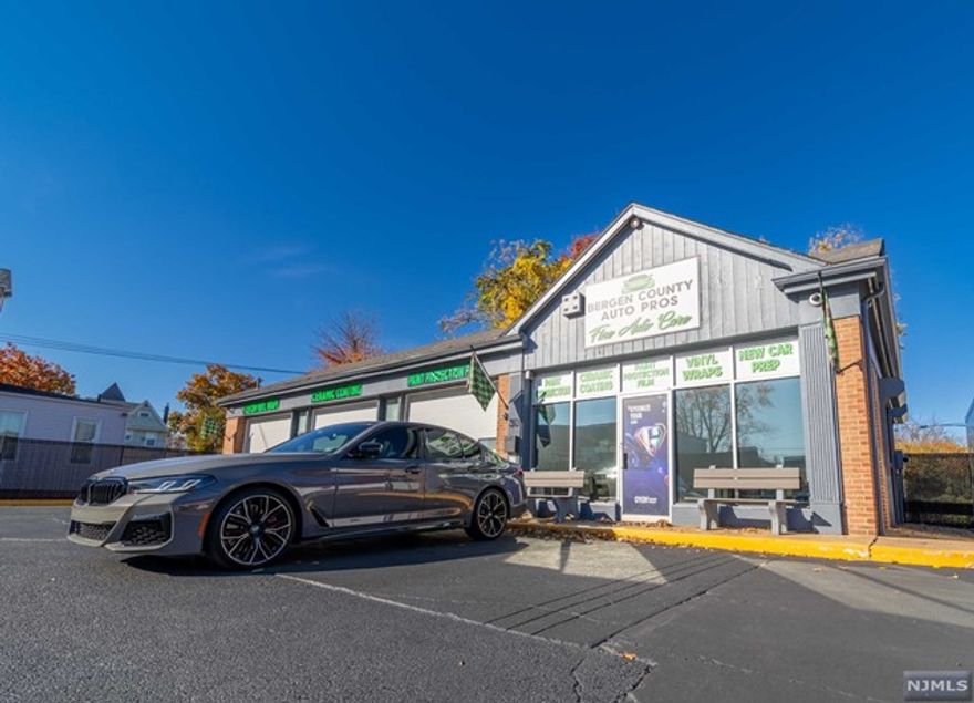 Incredible opportunity to own a recently renovated car care and auto detailing facility in the heart of downtown Dumont, NJ. Bergen County Auto Pros with its modern design and layout features three bays and offers lot parking for 12+ cars and/or trucks. As an authorized SunTek dealer, with territorial rights the shop is fully equipped for installation of paint protection film and window tinting. Also being a Gyeon certified dealer with exclusive territorial rights, Bergen County Auto Pros is licensed to apply high end ceramic coatings and licensed to sell additional Gyeon car care products. The location is also approved as a car wash, business office and U-Haul center.