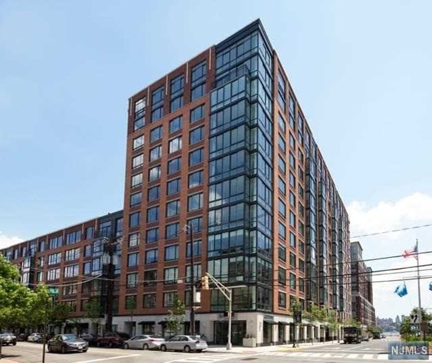 Beautiful west facing studio in highly sought after 1100 Maxwell Place luxury building. Drenched in afternoon sunshine, This amazing layout with multiple closets includes a walk-in. Central air and heat. Hardwood floors throughout, with stainless steel appliances, quartz counter tops, and in-unit washer/dryer. One deeded parking space inside the building's attached garage is included. The complex includes world class amenities such as 2 fitness centers, yoga room, lounges, 2 pools, children's playroom, common rooftop terraces with gas grills. Easy access to New York City, with shuttle service to the PATH as well as steps to the ferry and NJ-Transit Bus Service.