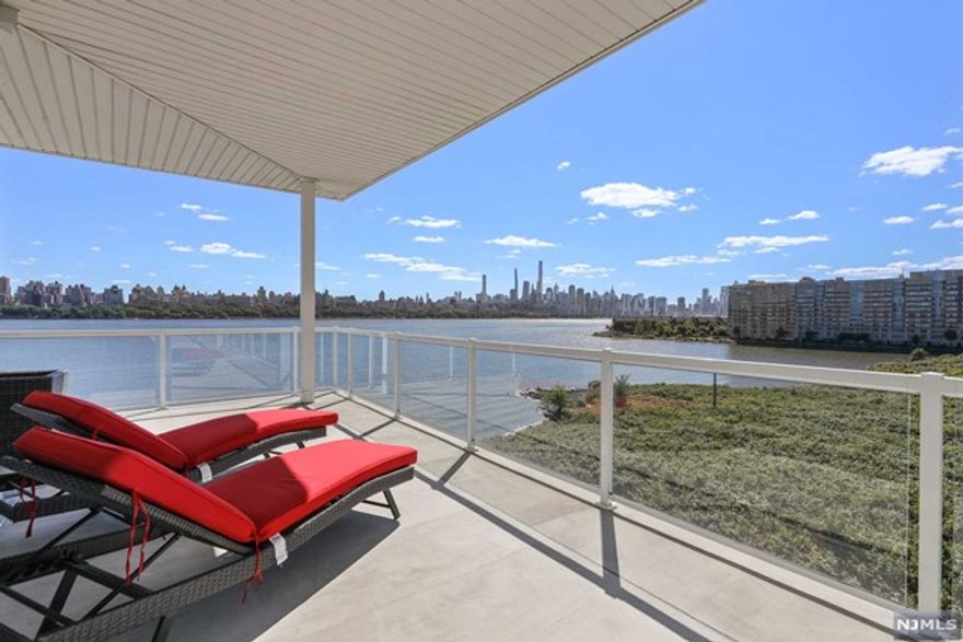 Breathtaking south east -facing corner unit offers the best & most remarkable views in the area. Enjoy over 1900 sqft of indoor living space with floor-to-ceiling windows to showcase the masterpiece of your view & over 1000sqft of a wrap-around balcony. Built with luxury in mind, The Glass House offers residences a gourmet kitchen with top-of-the-line appliances, including Subzero, Wolf & Bosch stainless steel appliances. Each bedroom offers stunning views of the Hudson River & NYC skyline, and all have private access to the balcony. Features include spa-like bathrooms, Smart Home features, Caesar stone countertops, premium Kohler fixtures, and hardwood flooring throughout. Amenities include a Manhattan-facing outdoor swimming pool, expansive deck with cabana areas, rooftop deck, a state-of-the-art fitness center, reception room & children's playroom. Accessible to Riverwalk Park featuring a private pier, concierge services, private ferry shuttle & NYC Bus, restaurants & shopping