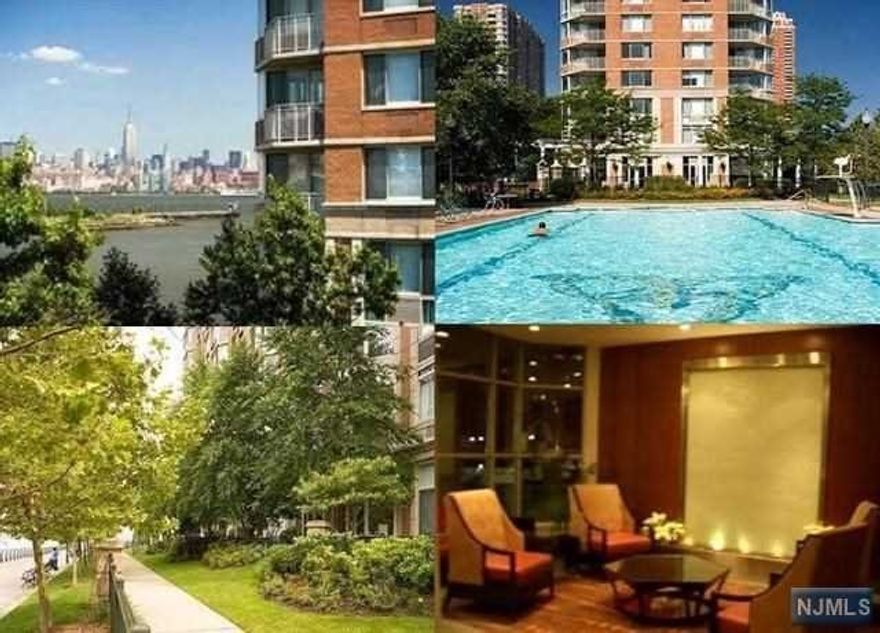 Jersey City Downtown, NJ. Luxury lifestyle. Spacious and beautiful 1b/1b, washer dryer in unit and a garage parking spot. Full amenities building, front desk, security, large outdoor swimming pool, gym, lounge, play area and bbq by the pool. Along Hudson River overlooking the stunning Manhattan view. Many new updates in the unit completed in 2021. Stainless steel appliances, granite countertops, washe/dryer in the unit. Close to the PATH, buses, train stations, ferries, schools, parks, shops and restaurants. Minutes to Manhattan. All these for only $2700. Available May 1, 2022.