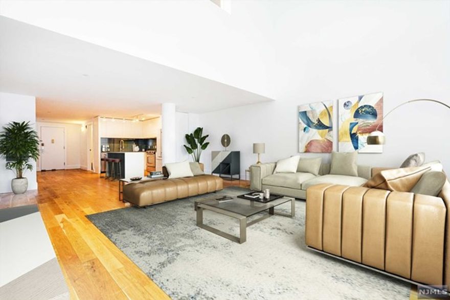 One of the largest units in the Canco Lofts! Massive sun soaked Penthouse Duplex with 28ft ceilings and 13 ft windows adding to the spacious near 1600 square feet to complete the loft feeling. Second bedroom can alternatively be used for office, media center, nursery, etc.. Huge walk in closets providing ample storage. Ready for you to just move in! The building features 10K sqft of amenities incl. 24 Hour Doorman, State of the Art Gym (Peloton, Life Cycle), Basketball Court, Newly Renovated Screening Room along with Community and Party Rooms featuring Sonos Sound System w/3 zones, Conference Room w/wifi, Outdoor BBQ, Dog-Spa, Outdoor Lounge Area, shuttle to JSQ PATH and NJ Transit. Ask about pool access and membership. Prime location for easy access to all highways and short walk to PATH train. Garage parking spot can be rented for $220/mo. Tax abatement through 2039.