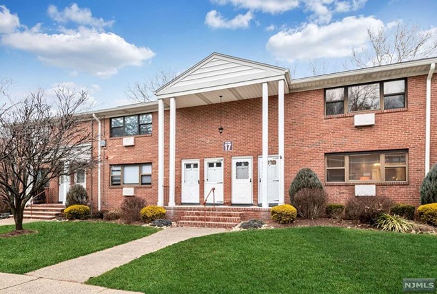 This first floor, one bedroom, one bath condominium with spacious layout offers a large Living Room/Dining Room area with plenty of space for a corner Home Office area. The large Bedroom can fit a king-size bed and has two windows and a large closet. The Kitchen offers stainless steel appliances, nice-sized window over the counter and exhaust fan to outside. The Bath features a tub/shower combo. The unit also boasts lots of closet space including a pantry closet. An oversized storage closet that measures approx. 150 cubic feet (4'9 x 4'6 x 7') is exclusive to this unit and located in the building basement. Laundry facilities are located in the building next door. There is one dedicated parking spot marked "17-C behind the building along with street parking. Enjoy the open space, lawns and grounds of this lovely community in the Great Notch section of Little Falls, close to Rt. 46, w/ access to Rt. 3, I-80, GSP and the NJ Tpke. NYC Bus close by.