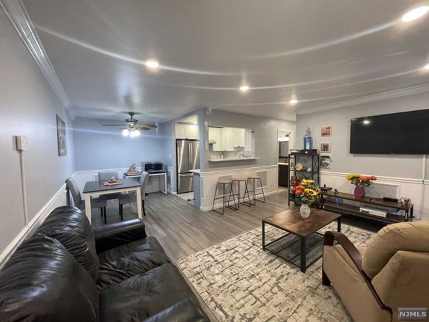 Welcome to this updated 2BD/2BA condo. This open floor plan is just waiting for you. Quartz and Italian marble compliment the updated stainless steel appliances in this multitone kitchen. The open floor plan of the living room and dining room allows for those large gatherings. On those warmer nights, sit out on the deck and watch the stars. Both bathrooms are completely updated with tile and high end vanities. The master is is over sized with a large closet. This unit is completely move in ready. Conveniently located near transportation, shopping and highways. Buyers agent to confirm HOA information and monthly payment. Sqft as per NJACTB