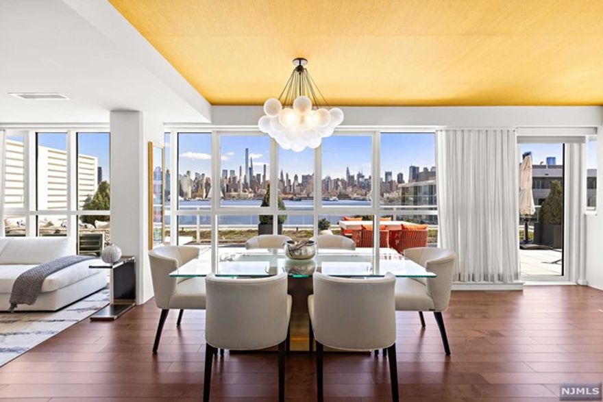 THE CHEN AGENCY (phone 201-346-8888) - Welcome to AVORA Residence 619. This is the very special home that you've been waiting for! Perched on the southeast corner, this unit boasts direct Hudson River & Manhattan Skyline views that are truly mesmerizing. With 1410-SF inside, you also get an extraordinary wrap-around 'step' terrace that provides over 700-SF of outdoor living space. Spectacular finishes include beautiful wood floors, quartz waterfall counters, contemporary cabinetry, exquisite porcelain tile, high-end stainless steel appliances and a curated selection of beautiful hardware & fittings. Building amenities include 24-hour concierge service, health club, media room, sports simulator, resident lounges and the amazing 3rd floor pool deck & barbecue patio. Avora residents enjoy NY Waterway Ferry service, Hudson/Bergen Light Rail & NJ Transit Bus service literally steps from the lobby door. Come experience living here! Contact NELSON CHEN 201-886-8000 Nelson@ChenAgency.com