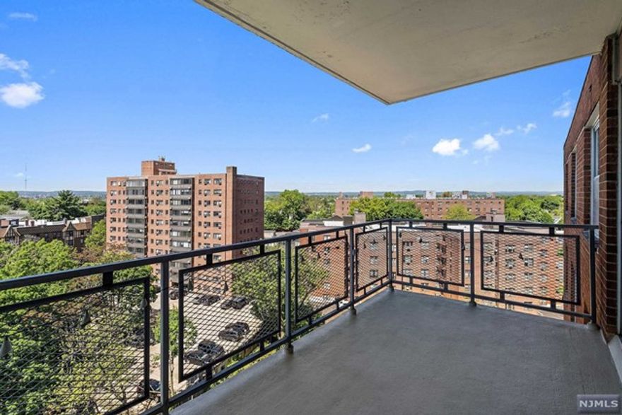 Welcome to luxury living at Executive House in the heart of the prestigious Prospect Avenue luxury high rise area. Two bedroom PLUS den/office/guest room. TOP FLOOR corner unit features great views from east to south to west from large terrace and all rooms. Tons of windows & light. oversized rooms include appx 27' living/dining room, 19' king size master bedroom. Great closet space with 2 walk-ins PLUS separate lockable storage bin. Comes with 1 parking space; a second space is available. NYC EXPRESS bus at corner; near NYC train & local bus. Very close to HUMC medical center.