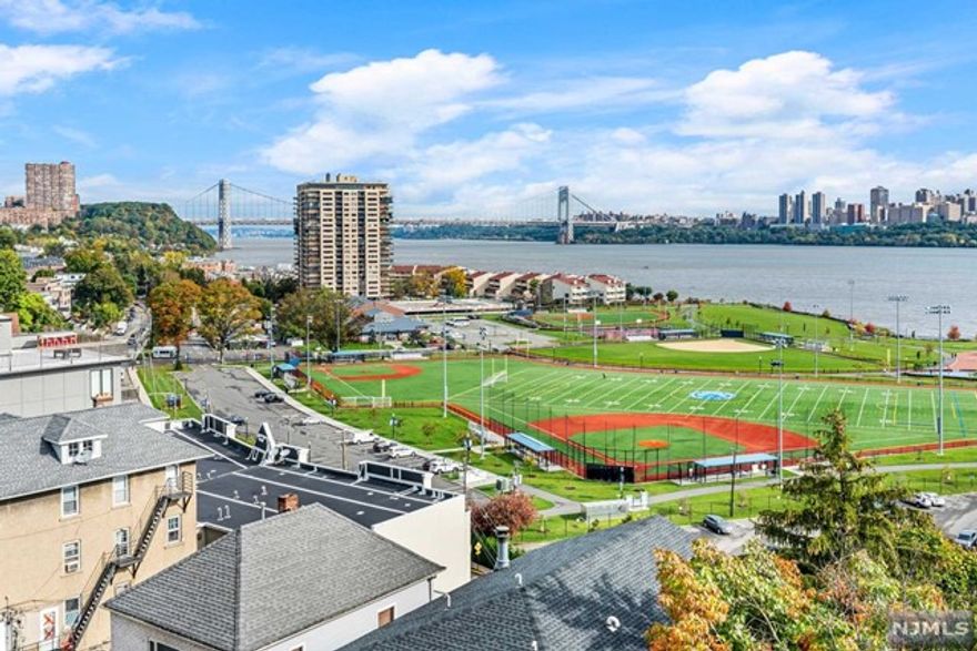 Commuter's dream! Sunny and quiet Eastern exposure unit. Hudson River, NYC skyline and GW Bridge views. The unit was recently renovated and has a brand new bathroom / shower. Tall 9-ft ceilings throughout. Rooftop deck with incredible views of NYC. Conveniently located close to GWB, public transportation to NYC, ferry, restaurants, shopping (Whole Foods, Trader Joe's), children playgrounds / parks. Great, safe neighborhood. The building recently had over 20 cameras installed outside/inside for additional peace of mind. New carpets throughout the building. Laundry on site on the 1st floor. No move in fees. Only move in expense is 1 month broker commission.