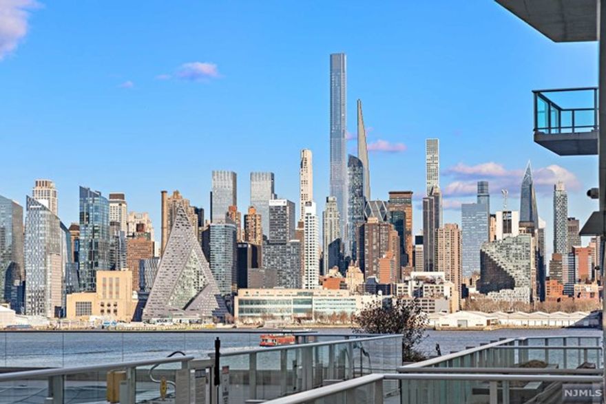 Luxury Waterfront Living at Port Imperial's Avora! This premiere 2 Bed/Den with 2 Full Bath home features your private patio overlooking NYC Midtown views & Pool Deck! This home offers a 1,423 sf open floor plan with 3rd Bed option, European modern high gloss lacquered kitchen cabinetry, Quartz countertop with waterfall island, KitchenAid Architectural Stainless Steel appliances including Washer/Dryer and Hardwood flooring throughout plus Storage & 1 Indoor Garage Parking. Take advantage of resort style living with access to an incredible 3rd floor pool deck with barbeque and firepit patio. State-of-the-Art fitness center, sauna, steam showers, media room, business center, private dining, sports simulator, resident lounges and of course Avora's full-service 24-hour concierge service including Pet friendly featuring an onsite pet spa. Just steps away to the New York Waterway Ferry, Hudson/Bergen Light Rail and NJ Transit Buses. Convenience at your doorstep! Avora Lifestyle Awaits!