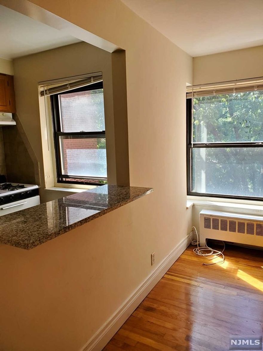 Renovated 1 bedroom with 1 bath. Hardwood Floor. Heat & hot water, and 1 assigned parking included. Laundry on site. No Pets. Brokerage 1 month rent. Close to NYC commute, walking distance to shops & restaurants. Board approval required.