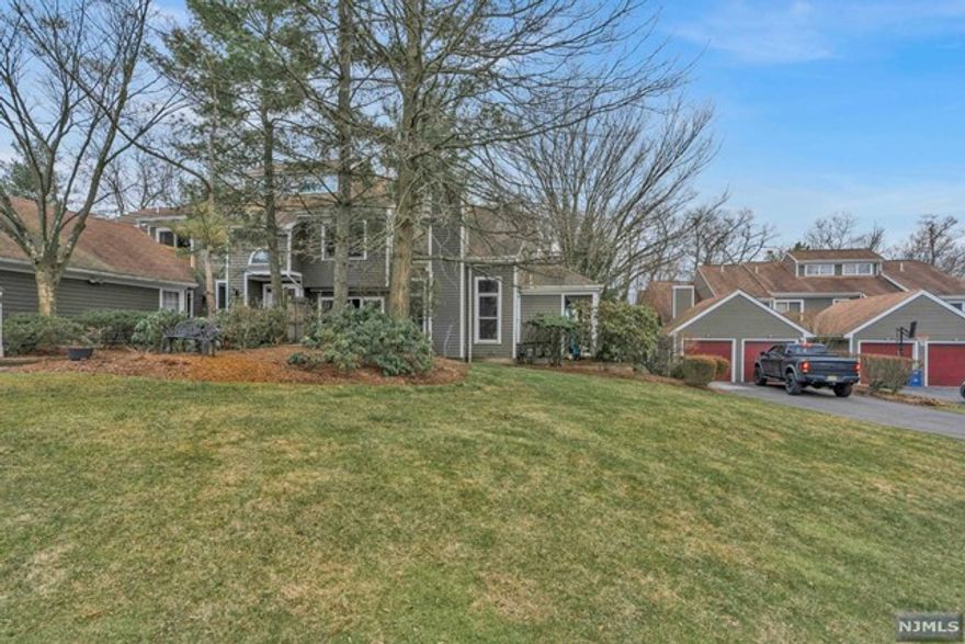 Amazing opportunity to rent 3 level end unit in Ramapo Ridge. Main floor Open Foyer, Hardwood floors, vaulted ceiling great room w/fireplace. Dining room has sliding glass doors to private brick patio. Den on main floor has slider to deck. Second floor has master bedroom, master bath, WIC, second bedroom and hall bath. Basement is Full 2 finished rooms with plenty of walk in closets and laundry room, new heat unit. Full 1 Car garage with a long driveway enough for 3 cars Ramapo ridge has pool, clubhouse, tennis, gym and basketball court.