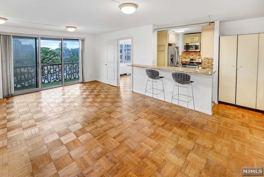 This beautiful 1 bedroom, 1 bath co-op in the much sought after Mediterranean Tower North is ready and waiting for you. This bright, airy unit boasts an updated kitchen and a recently updated bathroom with upgraded bidet toilet. The open concept living and dining room have great sliding doors to the balcony with a view of the GWB. This unit also features a fantastic Flex space with a door and a big window. This could be used as a formal dining, office, or whatever your heart desires! The bedroom is oversized and features a walk-in closet, TONS of storage and a great view. There is even an additional walk-in closet off the hallway that has been converted to an office space! This building features tons of amenities like a pool, basketball and tennis courts. Parking available ($70 outdoor/$85 indoor)and much more. Laundry on floor. 24 hour security/doorman. This building is very close to the GWB and Main St. Fort Lee which has lots of great restaurants. Come check it out today!