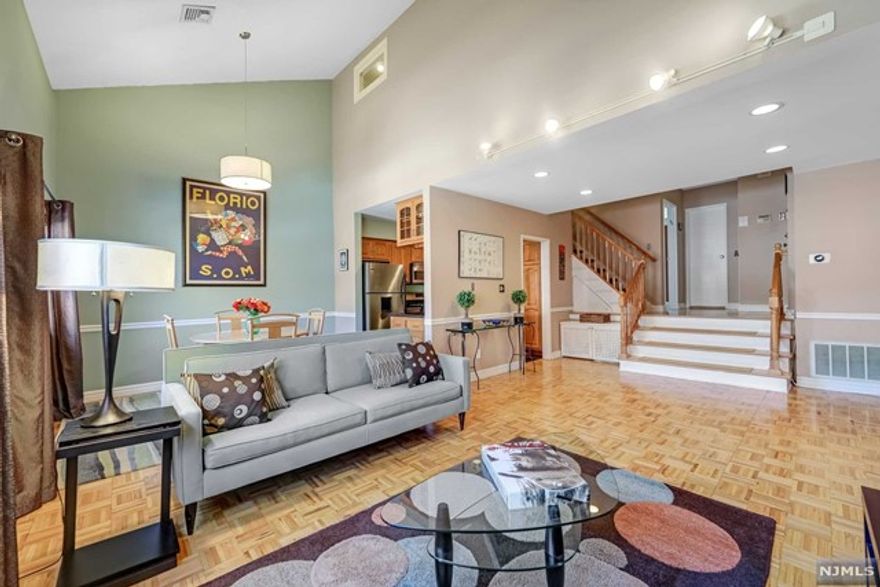 This multi-floor 2 bedroom 2 bathroom condo is the only one of its kind in Upper Mountain Gardens, featuring a bonus office/den and sitting room. Amazingly located right around the corner from all of the restaurants, shops and entertainment downtown Montclair has to offer. Vaulted ceilings in the living room and dining room add to this homes incredibly spacious feel. Both bedrooms are extra large and feature views of NYC. Primary bedroom has an oversized walk-in closet. Laundry in building with the option to add in-unit as well. Close to NYC transportation. Additional storage in basement. Heat and water included in HOA fee. Pet friendly!