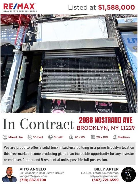 Multifamily For Sale - 2988 Nostrand Avenue<br/> Brooklyn, NY 11229