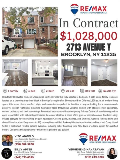 Homes For Sale - 2713 Avenue Y<br/> Brooklyn, NY 11235
