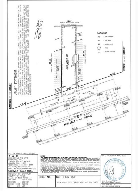 Vacant Land For Sale - 825 New Lots Avenue<br/> Brooklyn, NY 11208