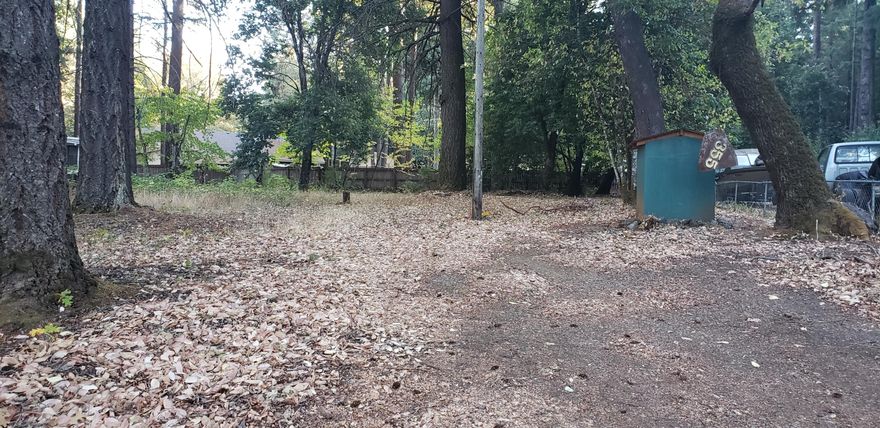 Pretty, level lot, with large, tall firs and other shade trees. Already has well (shared 35 gpm when drilled)  and septic system installed. Power very close by. partially fenced. Access is a county road, not maintained. This lot had a mobile home on it years ago, no longer there.  Close to the City of Cave Junction, but in the County.