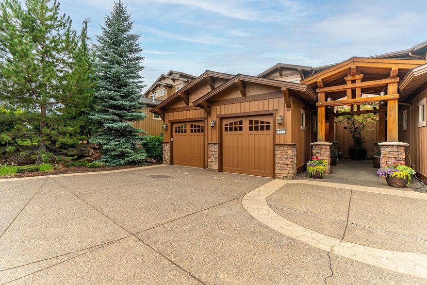 RARE opportunity to own the best view & location in Bend. Perched above Old Mill & the river take in a 180 degree view of the mountains, river & all the action. Top quality construction in this handsome townhome w/THREE ensuite bedrooms. Home comes fully furnished as a potential 2nd home. Great room w/cozy gas fireplace, generous kitchen, dining area & a covered deck. Beautiful wood floors adorn this perfect home to gather & entertain. The kitchen is a cook's delight w/granite counters, gas cooktop, generous counter space along w/a huge pantry. The primary on the main floor is generous w/double vanity, soaking tub, tile shower & walk-in closet. Upstairs is a loft for media or office w/a 2nd deck. The 2nd bedroom up is also an ensuite primary w/soaking tub, double vanity & walk-in closet. The 3rd bedroom up is also ensuite. Guest parking very close by. You are close to everything here, just steps down to recreation, theatre, restaurants, shopping & quick access to Hwy 97 for commuting.