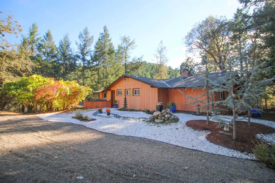 Well-constructed home with unique, classic, traditional characteristics and a NEW ROOF located just outside Jacksonville! This is a rural property and woodsy home favorably priced for the value. Private setting on over 11 treed acres, features 4 bedrooms, 2.5 bathrooms, vaulted wood ceilings, wood burning rock fireplace, Ikea style kitchen, granite countertops, island, and pantry in kitchen, large bedrooms, and lots of sunshine through the windows and skylights. This house is a window to the woods while still being only a few minutes from downtown Jacksonville. WR zoning secures lower property taxes. Property is treed and sloped, with little flat, usable land.