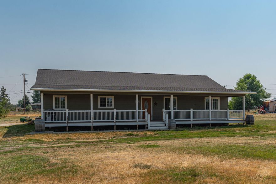 Rare SW Redmond small acreage with irrigation in an ideal location between Redmond and Bend.  The spacious, single level home is 1856 sqft, with 4 bedrooms and 2 1/4 bathrooms and situated on just over 2.5 acres. 1.5 acres of Swalley water rights and low maintenance underground irrigation system keep this property green in the summer.  Ready for smaller livestock projects and 4-H animals with an enclosed animal shelter with power and water plus additional shelters, pens, and storage sheds.  Tackle projects in the newer 30x30 shop with power and concrete floor. This property is ready for your personal touches.