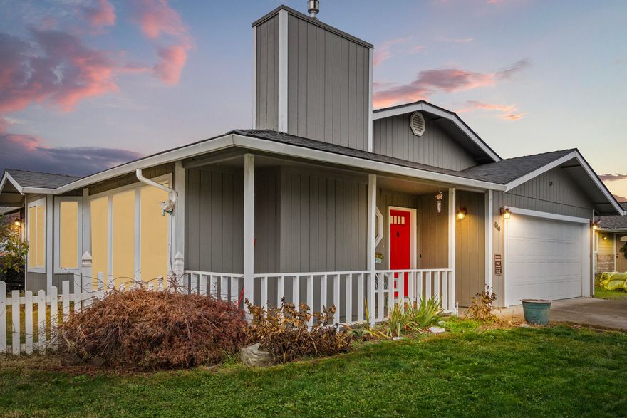 Fantastic Central Point location on a large .23-acre lot with room to spread out. This well-kept 2 bed, 2 bath home features an open floorplan, spacious living area, and an updated kitchen with granite counters, island, gas stove, and great storage. Large windows with quality blinds offer abundant natural light. The home includes an office plus a separate detached, fully finished office/studio-ideal for work, hobbies, or guests. Recent upgrades include new HVAC in 2024 and newer plumbing. Enjoy the covered front porch, big fenced yard, mature landscaping, and endless outdoor potential. Seller is also providing a 1-year Fidelity Home Warranty for added peace of mind. A versatile and hard-to-find property in the heart of Central Point.