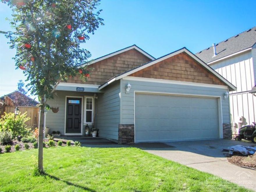 Single level living in affordable neighborhood on Bend's East Side. This 3bd 2ba would be a great starter, retirement, or rental property. Property Features: high ceilings, recessed lights, fenced backyard, forced air heat, 2-car attached garage, attractive landscaping, and no pesky HOA. Property is easy to care for and ready for you!