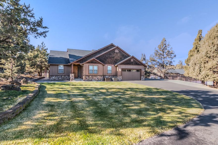 Spectacular Bend home & shop on 16+ acres just minutes from town! Light & bright great room with slate entry, vaulted ceilings, wood floors, large windows, gas fireplace, tall doors & new carpet! Main living all on lower level with a bonus room and bath upstairs, large utility/mud room with sink. Kitchen features an island with eating bar, pantry, granite tile countertops, built in cabinets in dining & enjoy the west facing back patio off dining!  Master features a large walk in closet, jetted tub, tile shower & double sinks. Landscaped, gazebo with electric, new home roof 2020, insulated 40 X 92  shop with 12X 60 carport in back, 220 30 amp, heat & A/C, 2-12x14 RV doors & 2- 12x12 doors, approx. 3 acres fenced & dog kennel.