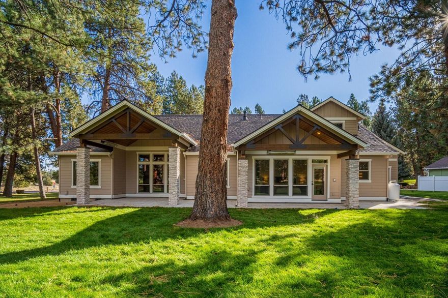 Introducing a masterful new build situated on .47 acres backing to a uniquely private section of Bend Golf Club. This one-of-a-kind new home sprawls 3550sf, w/ over 2700sf of one level living & 760sf of bonus space w/ wet bar, built-ins, & half bath upstairs. A few luxurious features to list include a massive chef's kitchen w/ commercial-grade appliances, slab countertops, white oak hardwoods, custom cabinetry, curbless primary shower, a hidden butler's pantry & so much more. The exterior includes multiple covered patios w/ infrared heaters, water feature, & a lush lawn maintained by the HOA. Even with all of that, the feature that makes this home surely stand out is the expansive 1300sf attached garage w/ RV/Sprinter bay + an additional bay for your golf cart w/ rear glass garage door for easy access to the club & practice greens right out your back yard. If there was ever an opportunity that could be considered truly rare or nearly impossible to find in Bend, this is it.
