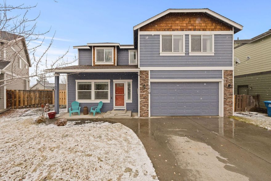 Upgrades throughout this immaculate home located min from the Dry Canyon Trailhead, Quartz Park, schools, shopping & Hwy 97 access. Covered front porch leads into the open great room floor plan adorned w/hardwood flooring in all main living areas, cozy gas burning FP w/built-in nook, & an abundance of natural light throughout. Kitchen ftrs quartz counters, tile accents, breakfast bar, walk-in pantry & plenty of counter prep space + cabinetry for storage. Well appointed dining nook is located off kitchen w/sliding doors leading onto the covered back paver patio w/swing. Vaulted ceilings in the oversized bonus/loft area located upstairs as well as in the oversized primary bedroom w/walk-in closet & dual vanities in bath & step-in shower. Secondary suite w/walk-in closet & in suite bath + 3rd bedroom. Laundry room w/built-in storage. Backyard ftrs mature fruit trees, dog run, fire pit, 10x20 finished shed/office space, & additional 8x10 storage shed. Call for a full list of upgrades!