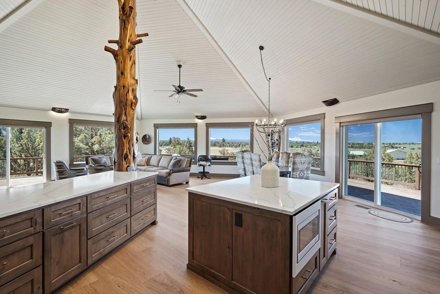 Discover the perfect blend of tranquility, sophistication and close proximity to Bend. This newly renovated 3-bedroom, 2-bathroom home is nestled on a private rock outcropping overlooking the property's 40 acres, including 9.64 irrigated acres (COID). Boasting 2,211 square feet of modern living space, this property, which features panoramic views of the Cascade Mountains, offers an exceptional opportunity to enjoy secluded, luxurious living. 

The inviting home features oversized rooms, high-end finishes and abundant natural light. The open floor plan is perfect for entertaining, while the large windows throughout the home frame the breathtaking mountain scenery, bringing the outdoors in. The well-maintained grounds include a large hay barn and spacious shop. The property is fenced and ideal for cattle, and sits elevated above the neighboring houses, enhancing privacy and views.