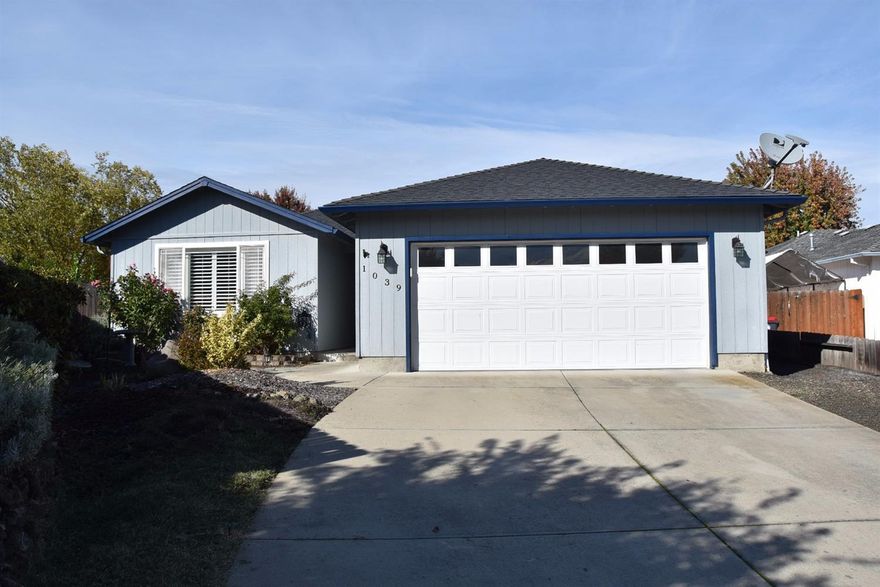 Ready for you to Move in! A Single Story home in a Cul-de-sac .This Delightful Home is warm and inviting with its new wide plank laminate wood flooring. Just left of the Entry is the Spacious Living Room with Vaulted ceiling, plantation shutters, upgraded ceiling fan and Accented wall colors. The over-sized Kitchen has plenty of beautifully stained cabinets and an ample amount of counter space, Recessed lighting . Appliances include a 5 burner gas range, over oven Microwave, Dishwasher and Refrigerator. The Dining area opens to kitchen and has French Doors that open to one of the 2 patios. Master Bedroom has a walk-in Closet and slider out to back yard 2nd patio. Bathrooms have newer flooring, framed mirrors, upgraded fixtures, rich cabinets. Extra linen cabinets in Master bath/ Skylight in 2nd bath. The 2 sectioned Back yard w/ 2 patios is great for fun in the yard, entertaining or separate quiet time. Great location and neighborhood. Close to schools and shopping.