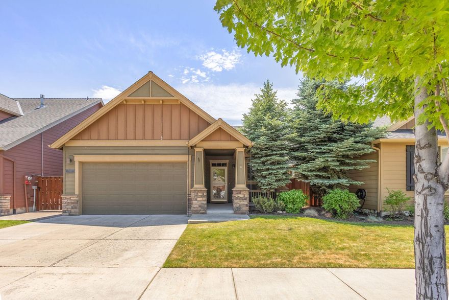 Great, single level Pahlisch home in Ochoco Pointe. Built in 2007, this home offers 3 bedrooms and 2 baths and has updated LVP flooring, tile, interior paint, as well as new epoxy floors in the garage. Low maintenance living with the front yard landscaping included in your monthly HOA fees. Community also offers: playground, basketball court, pool, green space, and access to the Barnes Butte trails for hiking, biking, or walking.  Open concept kitchen with tile counters, breakfast bar, gas appliances, hardwood floors, and huge pantry! Living room has new tile floors, corner gas fireplace w/new surround, and slider to covered patio perfect for bbq-ing. Large primary w/vaulted ceilings, slider to the covered patio, as well as access to the back yard. This would be a great starter home, or use as a rental!