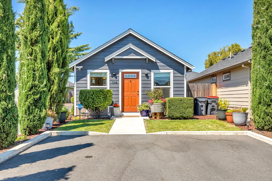 Discover this charming gem nestled in the heart of Medford, Oregon! This enchanting 1 bedroom, 1 bathroom cottage is a must-see, offering the perfect blend of comfort and style for effortless living. Step into the sleek and modern kitchen, featuring high-end stainless steel appliances, granite countertops and a glass door pantry, offering additional storage space for your kitchen needs! The living room is spacious and boasts vaulted ceilings, plenty of natural light and built-in shelving. No need to worry about laundry facilities, as this home comes equipped with a stackable washer and dryer in a dedicated laundry area. The bedroom is large and has a door leading you out to a small private patio in the backyard with a 6x8 storage building! An in-ground sprinkler system ensures that the lush greenery surrounding you remains vibrant and beautiful. Conveniently located near shopping, restaurants, schools and more! This adorable home won't last long, schedule a showing today!