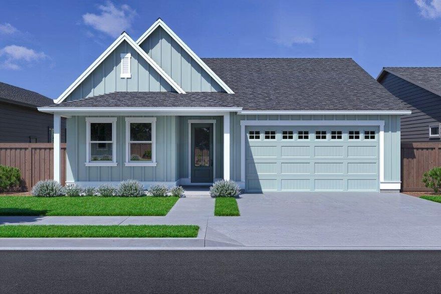 Discover the popular Rainier floorplan, on Lot 180 with an estimated completion date December, in Bend's sought-after Easton community! This 2,122 sq ft single-level home features 4 bedrooms and 3 bathrooms, offering spacious, open-concept living. Enjoy quartz countertops, wood composition flooring, soft-close cabinets, and a large great room—perfect for entertaining. Modern comforts include A/C, a tankless water heater, and full fencing. Located in SE Bend, Easton offers future retail, swimming pools, parks, and walkable streets designed for Bend's sunny lifestyle. Photos are of a similar model; floor plans and finishes may vary.