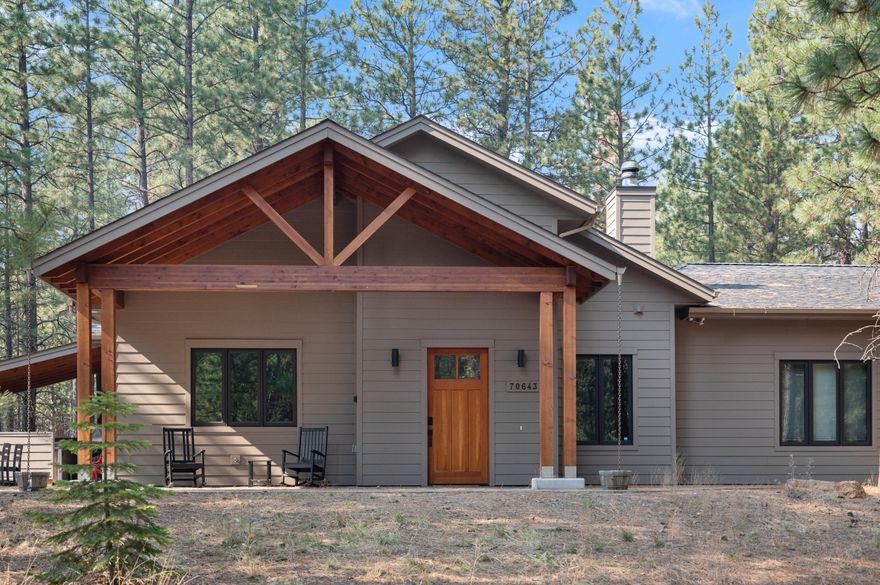 This beautifully crafted home at Black Butte Ranch, completed in 2022, offers an ideal retreat to enjoy the best of both the Ranch and Central Oregon. Built with one-level ICF construction, enjoy the radiant floor heating for ultimate comfort. The interior shines with custom cabinetry, elegant tile work, and quartz countertops that blend style and practicality. The spacious great room is complemented by 3 bedrooms and a large den/office, which also functions as a fourth sleeping area. Designed with energy efficiency and low maintenance in mind, the home includes a covered paver patio that wraps around to create inviting dining spaces and features a covered saline hot tub for relaxation. This property perfectly balances luxury with functionality in a stunning setting. This home has been a successful vacation rental with a rating of 10/10. List agent has ownership interest.