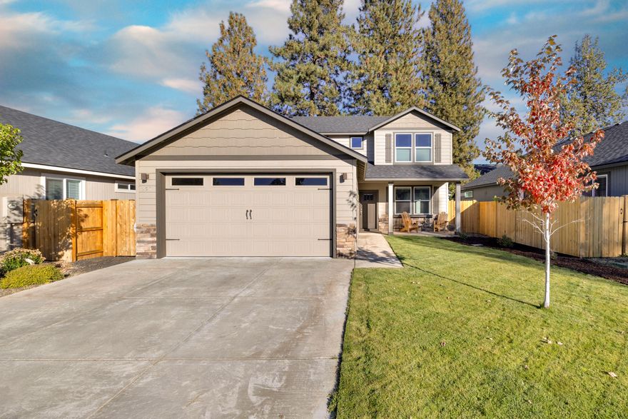 This owner occupied and lovingly cared for home is located around the corner from Sisters High School. The inviting open great room, well appointed kitchen & dining area are the center of this home.  Upstairs the expansive primary suite features walk-in closet, deluxe ensuite bath, soaking tub & dual vanity. The second floor has 2 additional large bedrooms, full bath and conveniently located laundry room.  The main level 4th bedroom provides options and flexibility.  Cascade mountain views are visible from the upstairs primary suite with double drop blinds providing privacy. Completing the home is a fully fenced backyard with quiet privacy.