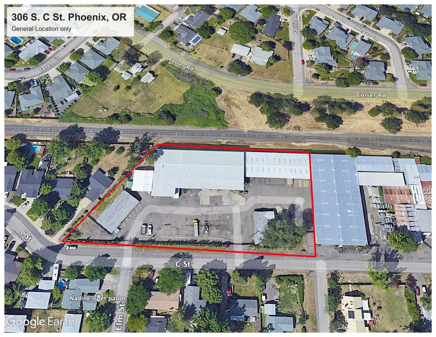 Single Tenant NNN Leased Approx. 33,275 Sf.  Industrial Facility located in the heart of Phoenix, Oregon.  The property is leased for $15,000 per month NNN on a 5 year term with 3% Annual increases to a strong regional transportation tenant.  The Lease expires May 31, 2030.  Amenities include fire suppression sprinklers, dock high and grade loading, two office buildings, and heavy power.

Approx. building dimensions are as follows:
4,080 Sf. of Office Space (Two Buildings);
23,635 Sf. of sprinkled industrial space (Three Buildings);
5,560 Sf. of covered space (much of it sprinkled);

Notice:  No warranty or representation, express or implied, is made as to the accuracy of the information contained herein; all information contained herein is subject to change, errors, and is subject to your independent verification.